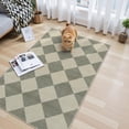 thumbnail image 6 of Lahome Decor 3'x5' Modern Washable Area Rugs for Living Room, 3x5ft Non-Slip Rugs for Bedroom, Farmhouse Checkered Rug, Moroccan Neutral Soft Low Pile Carpet for Office Dining Room Playroom,Green, 6 of 10