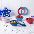 thumbnail image 4 of Cook with Color 4-Piece Prep Bowls Set, BPA-Free Plastic Mixing and Snack Bowls, Red White and Blue, 4 of 5