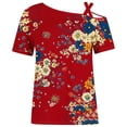 thumbnail image 5 of Off The Shoulder Tops for Women 2026 Independence Day Outfits Ladies Short Sleeve USA Patriotic Shirts Summer Clothes, 5 of 6
