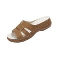 thumbnail image 2 of Censtreet Women Basic Plain Slippers Slip On Sandals Slides Casual Peep Toe Beach, 2 of 5