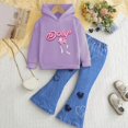 thumbnail image 2 of Gubotare School Outfits for Girls Kid Toddler Girl Clothes Ruffle Sleeve Top Long Pants 2 Piece Outfits Fall Winter Outfit Set 2T 3T (X,2-3 Years), 2 of 4