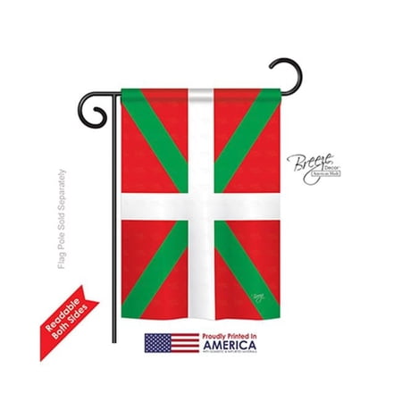 Breeze Decor 58234 Basque 2-Sided Impression Garden Flag - 13 x 18.5 in.