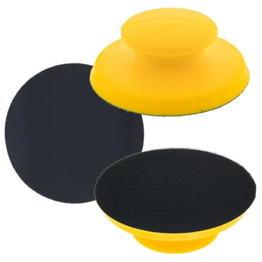 Dura-Gold Pro Series 5" Round-Shaped Hand Sanding Block Pad for Hook & Loop and PSA 5" DA Sanding Discs, 2 Pack - PSA Sandpaper Conversion Adapter Pad - Automotive Car Sand Wood Woodworking Furniture
