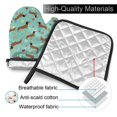 thumbnail image 5 of Juego De 2 Manoplas Para Horno Y Ollas, Diseño De Perro Salchicha Sobre Fondo Floral Turquesa, Forro De Algodón, Guantes Impermeables Para Barbacoa, 5 of 5