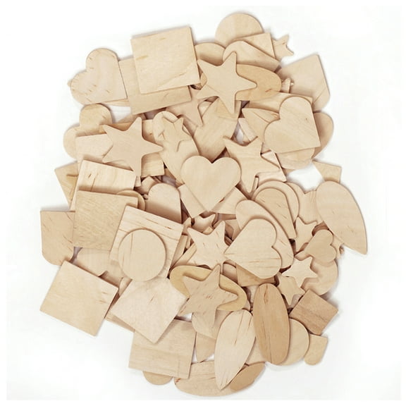 Natural Wooden Shapes Assortment, Pack of 350
