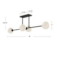 thumbnail image 4 of Alora Lighting Lp549448op Cassia 4 Light 48" Wide Linear Chandelier - Black, 4 of 7