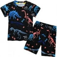 thumbnail image 1 of Pyjama Dinosaure pour Petit Garçon, Ensemble 2 Pcs, Pyjama Court, Mignon Dessin Animé, Tenue de Nuit, 1 of 6