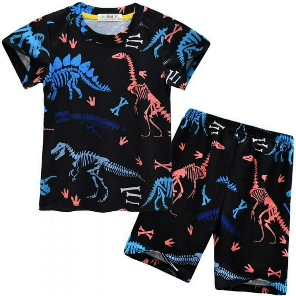 Little Boys Dinosaur Pajamas 2 Piece Short PJS Cute Cartoon Sleepwear