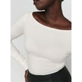 thumbnail image 3 of Arvbitana Women's Long Sleeve T-shirt Solid Color Crew Neck Pullovers Slim Fit Basic Jumper Tops Ladies Spring Fall Casual Lightweight Tees, 3 of 5