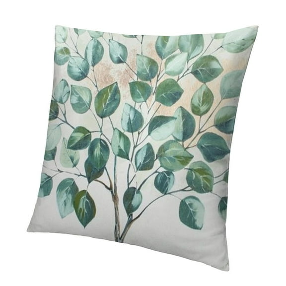King Pillow Cases, Teal Blue Leaves Flowers Botanical Print Pattern Bedding King Pillow Shams, Envelope Closure King Pillow Covers King