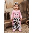 thumbnail image 3 of Cjfdfy Newborn Baby Girl Western Rodeo Outfit My First Rodeo Outfit Girl Romper Letter Bull Head Long Sleeve Romper Tassel Flare Pants And Bow Headband 3 Piece Fall Set, 3 of 9