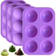 thumbnail image 1 of 4 paquetes de moldes de silicona para tartas de semibola, NALCY moldes de silicona para tartas de media bola, medias esferas, molde de silicona, molde de silicona con 6 cavidades, sin BPA, 1 of 6