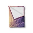 thumbnail image 2 of Winter Soft Flannel Fleece Throw Blanket, Dramatic Wintry Scene Idyllic Landscape with Rising Sun Natural Park Retro Effect, Cozy Plush for Indoor and Outdoor Use, 70" x 90", Multicolor, by Ambesonne, 2 of 5
