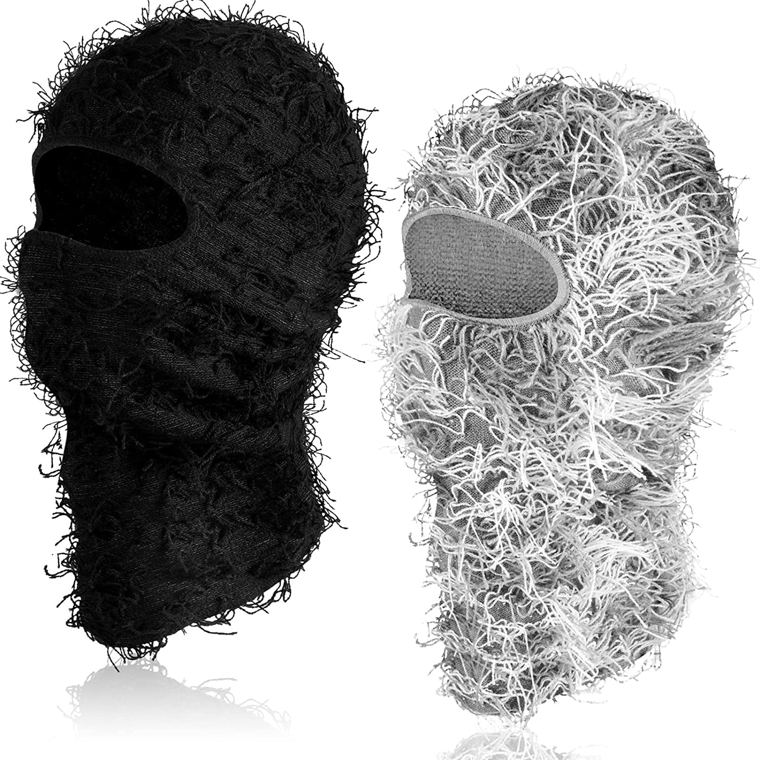 Viworld 2 Pack Distressed Balaclava Ski Mask Full Face Knitted