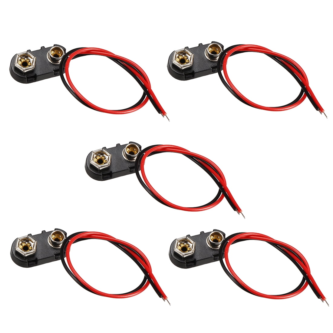 5pcs DC 9V Battery Clip IType Buckle Connector Wire 15cm Long