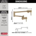 thumbnail image 3 of Delta Faucet Contemporary Wall-Mount Pot Filler Faucet, Champagne Bronze 1165LF-CZ, 3 of 7