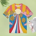 thumbnail image 4 of Nostalgic Vintage Floral Womens Tops Women's Fashion Casual Short Sleeve Flower Print Round Neck Pullover Top Blouse, 4 of 6