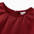 thumbnail image 4 of PatPat Tenues Assorties Rouges pour la Famille Robe en Satin Soyeux à Longues Manches Bouffantes Ou Chemise à Carreaux, 4 of 5