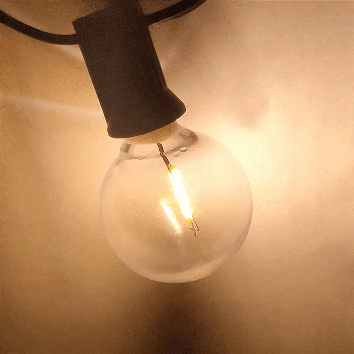 60 Pcs G40 LED Replacement Light Bulbs E12 Screw Base Shatterproof LED Globe Bulbs for Solar String Lights Warm,60 x G40 light bulbs,Clear