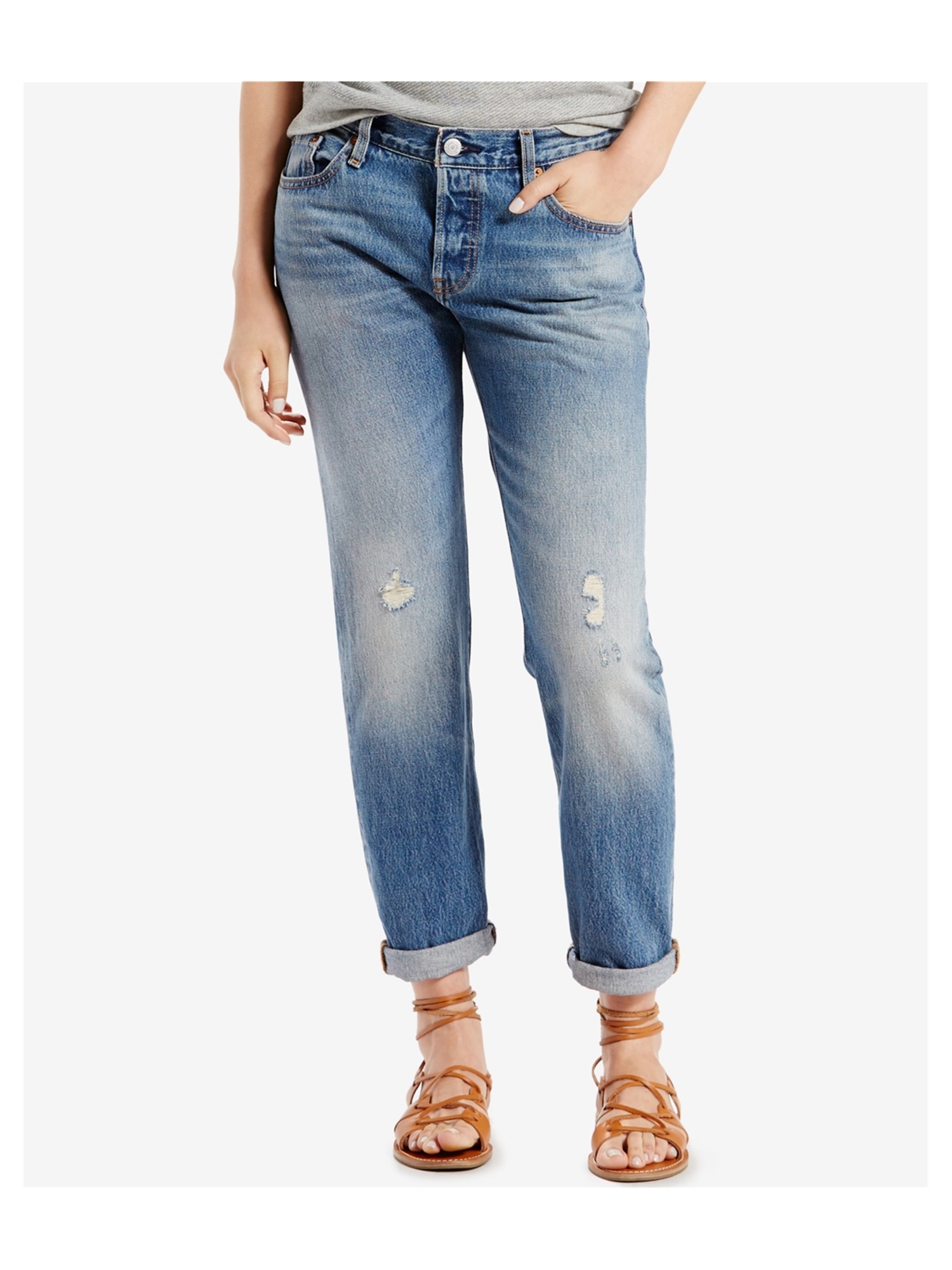 womens levis with button back pockets