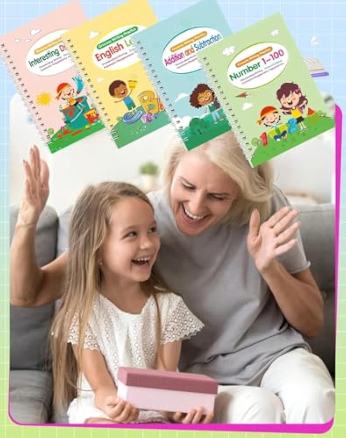Your Little Explorer - Magic Workbooks Age , magic writing books, Self-Eraseing, 100% Reusable, magic Work Books, Your Little Explorer Magic Grooved Books,10 Refills (8set)