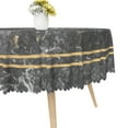 thumbnail image 5 of MIZHONA Black Marble Round Tablecloth,Minimalist Table Cloth for Kitchen Dinning Party Outdoor Decor，60", 5 of 5