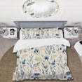 thumbnail image 2 of Designart "Seaside Floral Serenity I" Blue Boho Bedding Covert Set - Bohemian & Eclectic Bed Set With 1 Sham, 2 of 5