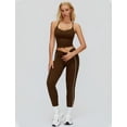 thumbnail image 3 of PISONIC Womens Workout Sets Two Piece Spaghetti Strap Adjustable Tank Top Matching High Waist Leggings Gym Work Out Clothes, 3 of 6