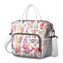 Pioneer Flower Floral Print Pattern Womens Lunch Box for Work,Insulated Large Lunch Bag for Tween and Teen,Loncheras Para Mujer,Leakproof Adult Lunch Bag for Work,Beach,Travel,Picnic,Camping