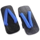 thumbnail image 1 of 1 par de zuecos, sandalias de plataforma de verano, chanclas, zapatillas casuales de dos dientes, talla 40, 24 cm, 7 EE. UU., 4,5 Reino Unido, 38 UE, 9,432 pulgadas (franja azul, madera negra), 1 of 8