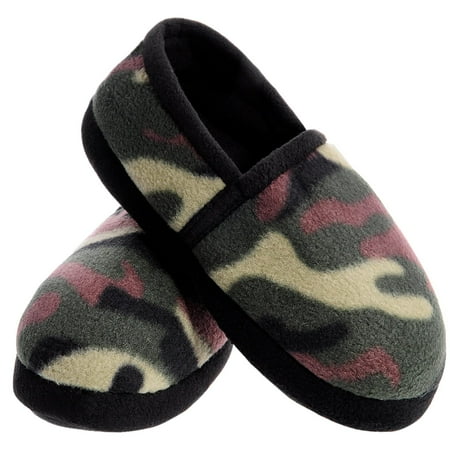

HOMEHOT Camo Boys Slippers for Kids House Shoes Cozy Memory Foam Slippers Indoor Outdoor Boys Slippers Big Kid Size 2-3 US