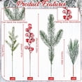 thumbnail image 2 of Dalrosia 40PCS Berry Stems Pine Branches with Snow Artificial Christmas Picks Floral Pine Cones Faux Stems Spray Christmas Tree Picks Artificial Pine Branches Holly Pine Sprigs for Crafts, 2 of 6