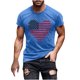 thumbnail image 2 of Tops para hombre, blusas y camisas de cuello redondo y manga corta para hombre, camiseta de cuello redondo y manga corta con estampado de la bandera del Día de la Independencia de Estados Unidos para, 2 of 5
