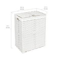 thumbnail image 2 of Seville Classics Premium Handwoven Portable Laundry Bin Basket with Carrying Handles, Household Storage for Clothes, Linens, Sheets, Toys, White, Rectangular Hamper, 2 of 7