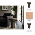 thumbnail image 5 of Sculptural Concrete Small End Side Table for Living Room or Bedroom - Decorative Night Stand for Small Spaces, Home, and Patio - Bedside Drink Table for Sofa or Chair Placement Display - 18", Gray, 5 of 12