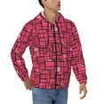 thumbnail image 4 of Zip Up Hoodies for Men - pink square Long Sleeve Comfrt Men'S Fashion Hoodies & Sweatshirts, Jackets for Men Hoodies Pullover Clothing Clothes with Pouch, 4 of 5