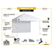 Quik Shade Commercial 10 x 10 x 1 ft White C100 Straight Leg Canopy