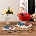 thumbnail image 2 of FREEAMG Cotton Peace Sign Heart American Flag 2 Pcs Woven Pot Holder Trivets Set,Round Coasters Placemat for Cooking Baking Hot Dish Pan Pot Bowl Teapot(7/9 Inches), 2 of 5