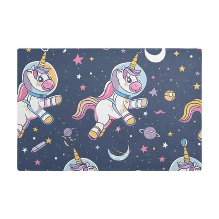 

Dish Drying Mat Microfiber Kitchen Dish Pad Counter Absorbent Drainer Rack 12 x18 Cute Unicorn in Space