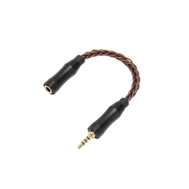 3.5mm to 2.5mm o Cable Female to Male, Single Crystal Copper Core, 8 Strands, Lossless o Headphone Adapter Cable, 5.5 Inch, Bronze