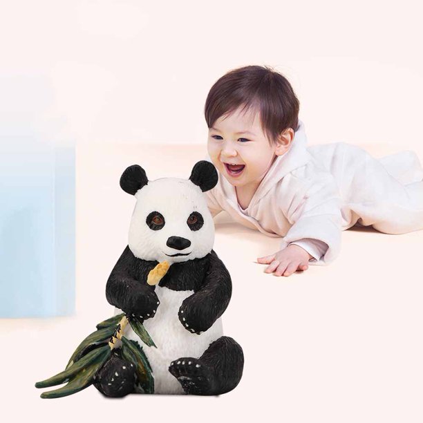Modelo Animal Juguete para niños Simulación Panda Mini decoración de plástico (Panda Sentado)