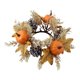 thumbnail image 5 of Candelabro de pilar con forma de anillo para Acción de Gracias, adorno para velas, corona de hojas artificiales, corona de calabaza para granja Naranja, 5 of 9