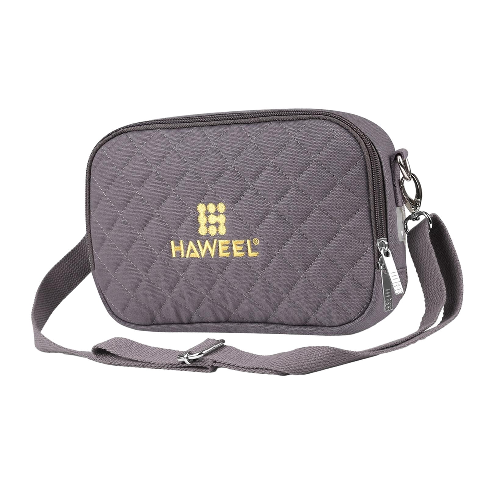 harayaa Cross Shoulder Hand Warmer Storage Bag Prevent Overheating Canvas Warmer Bag USB Gray
