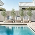 thumbnail image 7 of 5 Ft Faux Olive Tree, Realistic Tall Olive Trees, with Natural Wood Trunk, White Planter, Faux Tree for Home Office Living Room Stairs Decor, 7 of 7