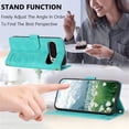 thumbnail image 5 of Leather For Google Pixel 9 Pro/10 Pro XL Case Tulip Embossed 5-card  Flip Wallet Leather Case with Card Holder Magnetic Closure ,Detachable Wrist Strap,Shockproof Phone Cases Cover,Green, 5 of 9