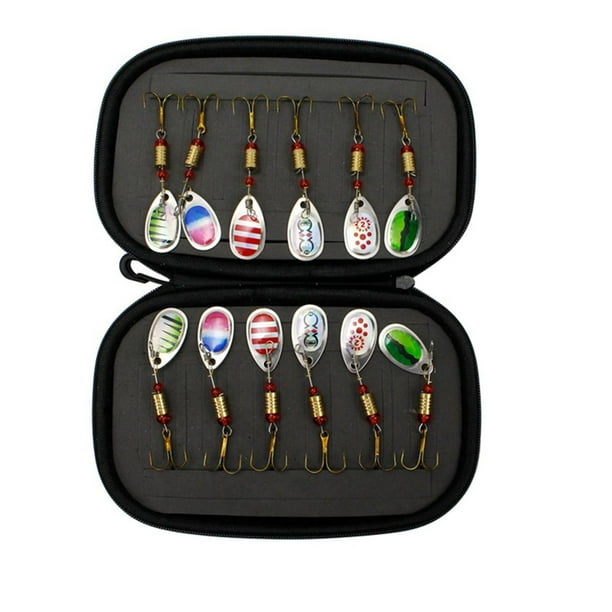 16 piezas de señuelos , juego de cebos de giratoria para trucha, fundición de lubina, s , señuelos, cebos artificiales, EstiloC DYNWAVEMX Señuelos de pesca cebos