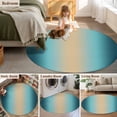 thumbnail image 5 of Round Rug 6Ft Washable Non-Slip, Turquoise Ombre Circle Area Rugs for Living Room Bedroom, Modern Yellow Gradient Farmhouse Art Indoor Floor Mats Carpet Runner for Home Decor Aesthetic, 5 of 8