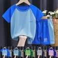 thumbnail image 3 of HCNTES Boys' Shorts Set Outfits Children's Short Sleeved Running Suit Casual Clothes For Boys And Girls New Summer T Shirt Shorts Two Piece Set, 3 of 4