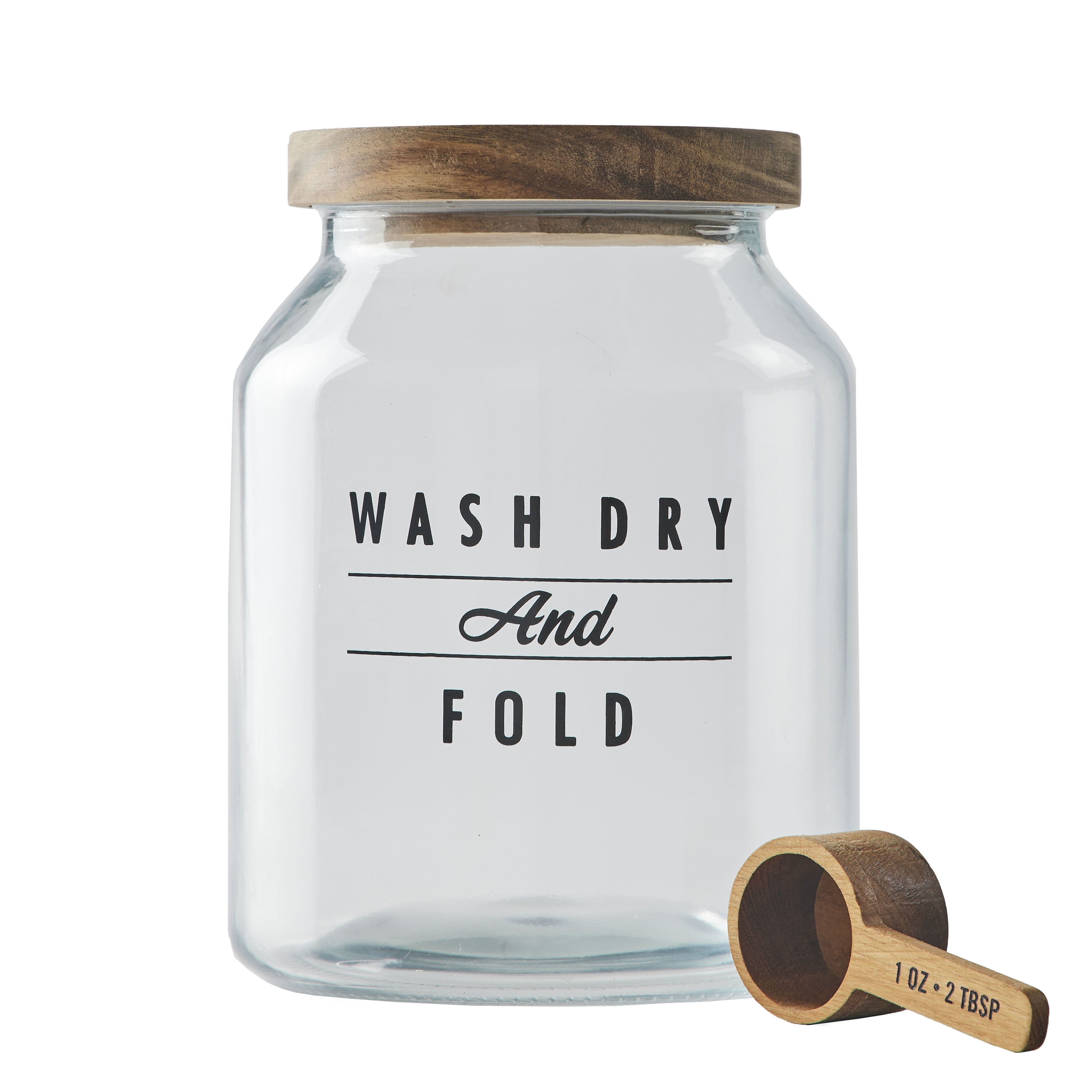 (4 pack) Better Homes & Gardens Medium Glass Laundry Detergent Container with Scoop