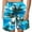 Blue, variant on AIEOTT Mens Palm Tree Shorts Summer Beach Shorts Outdoor Casual Shorts Athletic Shorts with Pocket and Drawstring Breathable Shorts